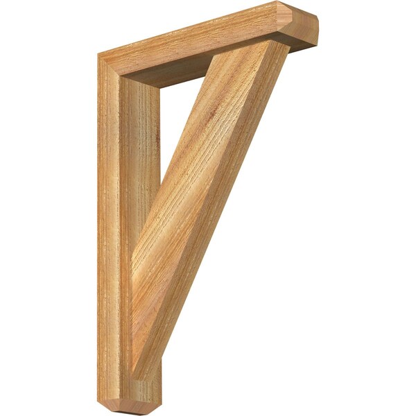 Ekena Millwork Traditional Craftsman Rough Sawn Bracket w/ Offset Brace, Western Red Cedar, 4"W x 16"D x 24"H BKT0402X16X24TRA04RWR - main